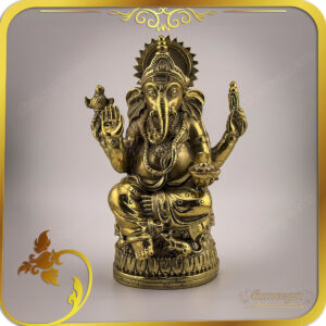 รูปหล่อลอยองค์ ทองเหลือง พระพิฆเนศ ปางสัมปทายะคเณศ