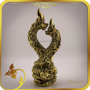 รูปหล่อลอยองค์ ทองเหลือง พญานาคคู่